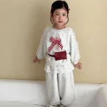 【80-150cm】レースリボン スウェットセットアップ - 画像 (4)