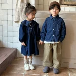 【80-150cm】 ビッグ襟 ワンピース  or デニム シャツ - 画像 (14)