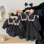 【66-140cm】 リボン 小花柄 ロンパース or ワンピース - 画像 (2)