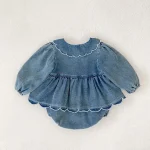 【66-90cm】 フリルデニム ロンパース - 画像 (12)