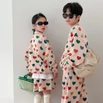 【90-150cm】ハート姉妹兄弟コーデ セットアップ - 画像 (2)