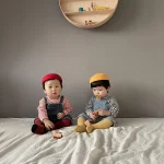 【66-100cm】ボーダー シャツ orデニム サロペット