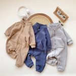 【66-90cm】 ファスナー付きフリース素材 ロンパース - 画像 (2)