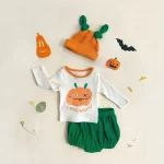 【73-100cm】帽子付き ハロウィーンかぼちゃ 3点セット - 画像 (6)