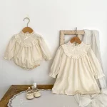 【66-130cm】 リボンレース ロンパース OR ワンピース - 画像 (3)