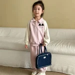 【80-150cm】カラー切り替え カジュアル セットアップ - 画像 (3)