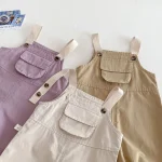 【73-120cm】 ポケット付き シンプル サロペット - 画像 (17)