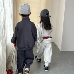【80-130cm】 英字 ハーフジッパー セットアップ - 画像 (5)