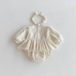 【66-90cm】 フリルレース襟 ロンパース - 画像 (8)