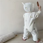 【66-90cm】帽子付き 梨柄 ワッフル オールインワン or セットアップ - 画像 (6)