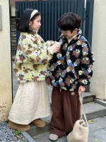 【90-150cm】 花柄 ボア アウター - 画像 (6)