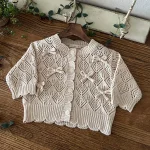 【73-100cm】リボン カーディガン - 画像 (2)