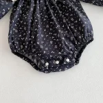 【66-140cm】 リボン 小花柄 ロンパース or ワンピース - 画像 (15)