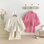 【80-130cm】リボンノーカラー セットアップ