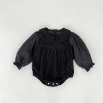 【66-90cm】 ノーカラーコーデュロイ ロンパース - 画像 (13)