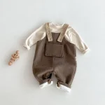 【73-120cm】 シンプル ボア サロペット - 画像 (8)