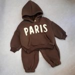 【73-120cm】 英字 パーカー＆パンツ セットアップ - 画像 (4)