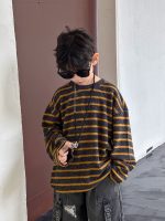 【100-160cm】 ボーダー柄 快適 トップス - 画像 (2)