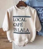 【66-90cm】 英字プリント ロンパース - 画像 (8)