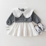 【73-120cm】 おしゃれ 切り替え ワンピース - 画像 (4)