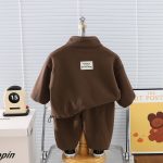 【73-120cm】新作 カジュアル 裏起毛 アウター＆パンツ セットアップ - 画像 (4)