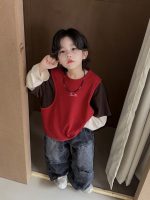 【100-150cm】 カジュアル 切り替え トップス - 画像 (5)