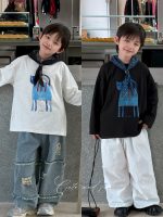 【110-160cm】 プリント 長袖 Ｔシャツ