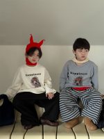 【100-160cm】 犬柄 プリント トップス 長袖Ｔシャツ - 画像 (3)
