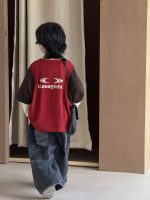 【100-150cm】 カジュアル 切り替え トップス - 画像 (4)