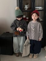 【80-140cm】 カジュアル ボーダー柄 トレーナー - 画像 (5)