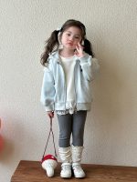 【73-120cm】 チェリー柄 フード付き ジップパーカー - 画像 (6)