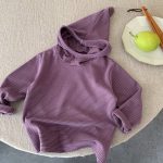 【73-120cm】 ボーダー柄 フード付き トップス - 画像 (8)