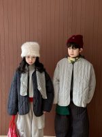 【90-150cm】ナチュラル 動きやすい 中綿ジャケット