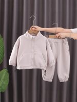 【73-120cm】新作 カジュアル 裏起毛 アウター＆パンツ セットアップ - 画像 (7)
