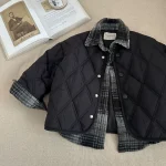 【90-140cm】 レイヤード あったか POLOネック アウター - 画像 (2)