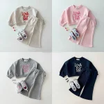 【73-120cm】英字刺しゅう セットアップ - 画像 (2)