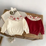 【66-100cm】 刺繍 襟 トップス - 画像 (2)
