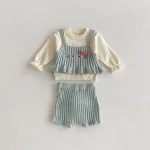 【66-100cm】 フリル トップス ＆ネコ 刺繡 3点セット - 画像 (14)