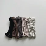 【80-130cm】韓国風 ボーダー レギンス - 画像 (4)