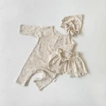 【66-90cm】 ボンネットOR小花柄 オールインワン - 画像 (2)