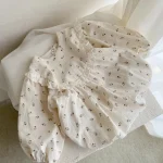 【66-90cm】 花柄 ナチュラル ロンパース - 画像 (9)