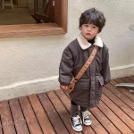 【80-150cm】 ボア襟 ロングコート - 画像 (6)