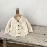 【73-110cm】花編み ニット カーディガン - 画像 (10)