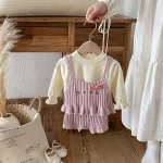 【66-100cm】 フリル トップス ＆ネコ 刺繡 3点セット - 画像 (16)