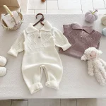 【66-100cm】 ポロ ゲーブル編み オールインワン - 画像 (13)