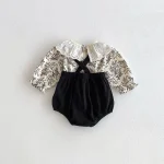 【66-100cm】 レース襟 トップス ＆ サロペット ロンパース 2点セット - 画像 (11)