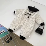 【66-90cm】 花柄リボン オールインワン - 画像 (4)
