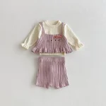【66-100cm】 フリル トップス ＆ネコ 刺繡 3点セット - 画像 (15)