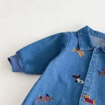 【66-100cm】 犬刺繡 デニム オールインワン - 画像 (13)