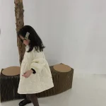 【90-140cm】 フラワーキルティング ロング コート - 画像 (6)